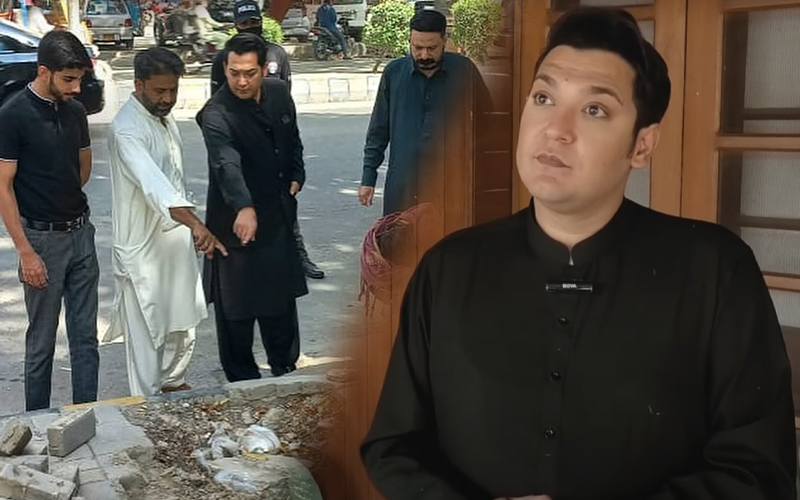 اسسٹنٹ کمشنر جنرل ہاظم بنگوار عبداللہ ہارون روڈ پر ترقیاتی کاموں کا جائیزہ لے رہے ہیں