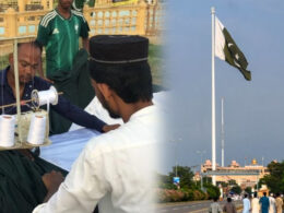 10,000 مربع فٹ کا پاکستانی پرچم: کراچی سے واہگہ بارڈر تک ایک جذبے کی داستان