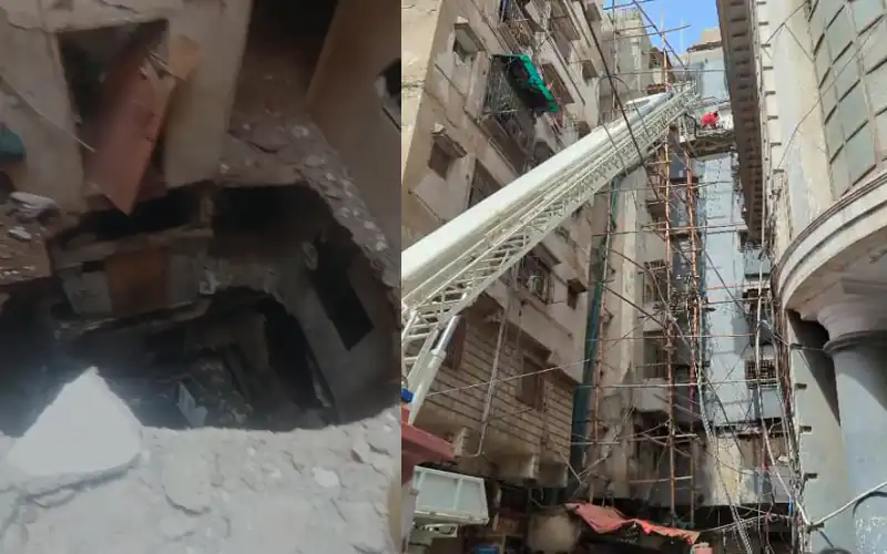 Karachi Building Collapsed onto the staircase
