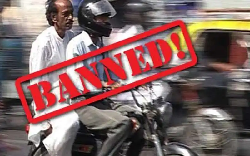 Ban on Pillion Riding in karachi