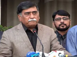 AFaq Ahmed on Ajrak number plate
