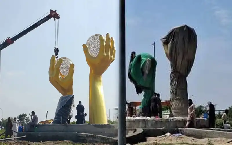 Model Covered After Public Backlash in Islamabad.