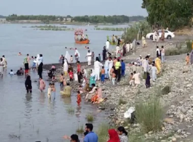 People trapped in the Indus River near Attock