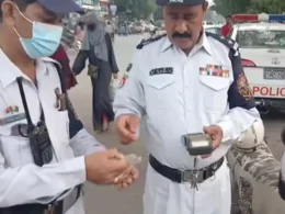 Traffic police issued challans to several traffic officials