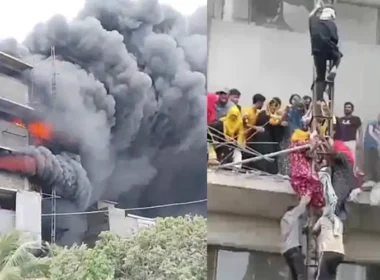 Fire breaks out at factory in Landhi industrial area of Karachi