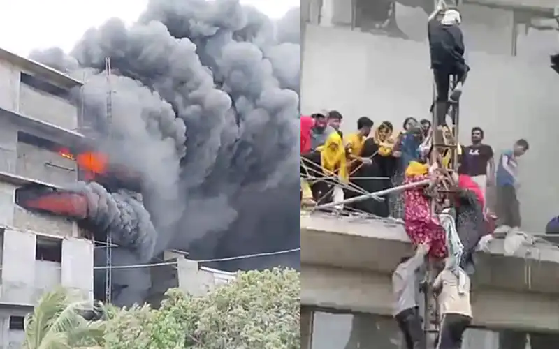 Fire breaks out at factory in Landhi industrial area of Karachi