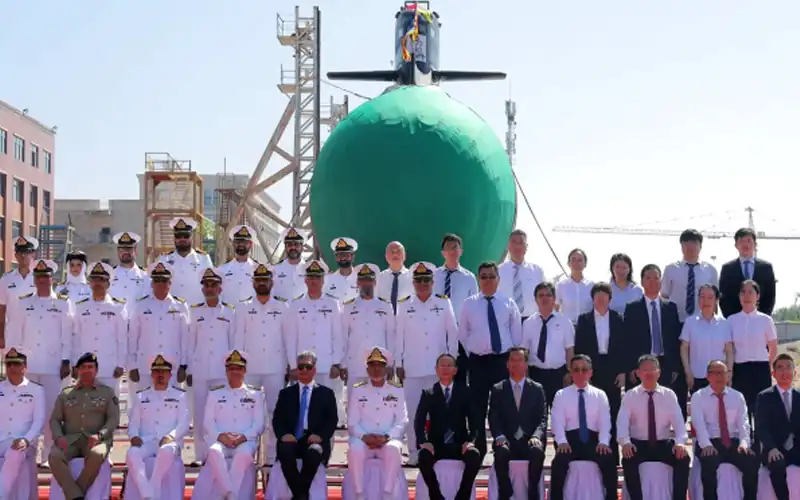 Pakistan Navy's third Hangor-class submarine launched in China