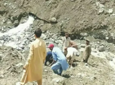 Volunteers died after buried under debris due to a landslide in Gilgit